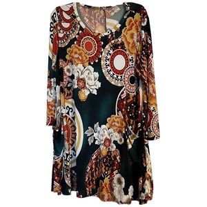 Floral Bohemian Abstract Design Dress